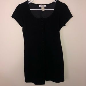 Vintage Rampage Ribbed Button Down Short Sleeved Mini Dress
